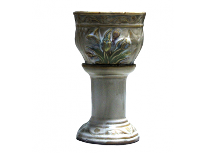 Suport din ceramica pentru flori, lumanare, inaltime 17 cm